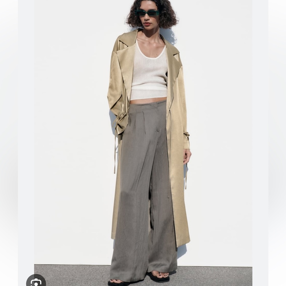 Zara Wrinkle Look Flowy Trench Coat